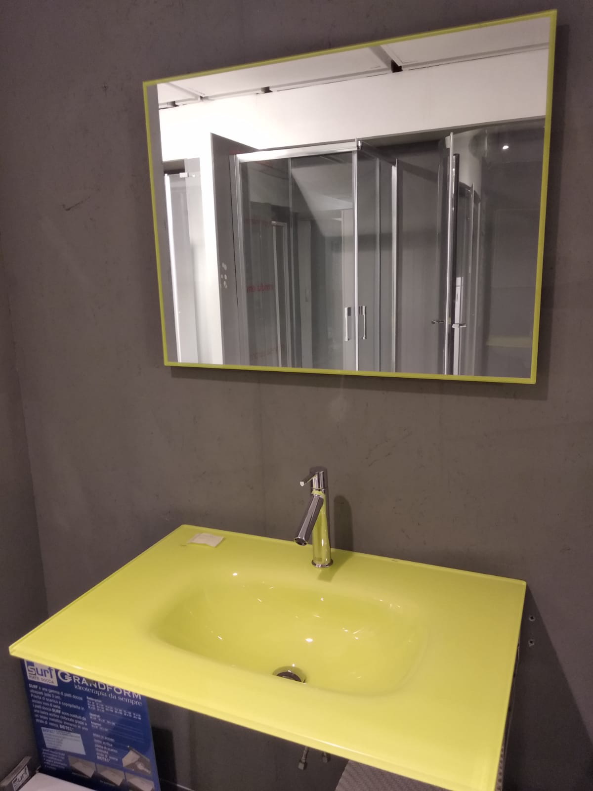 Open Kristal Lux, lavabo in cristallo + specchio